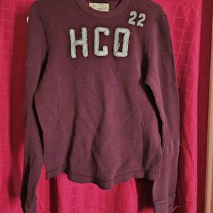 Hollister Maroon Long Sleeve Tee